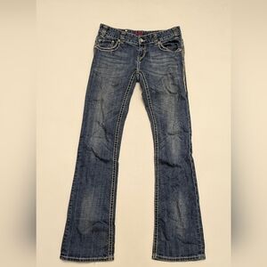 Rock And Roll Cowgirl Blue Denim Jeans Low Rise Boot Cut
